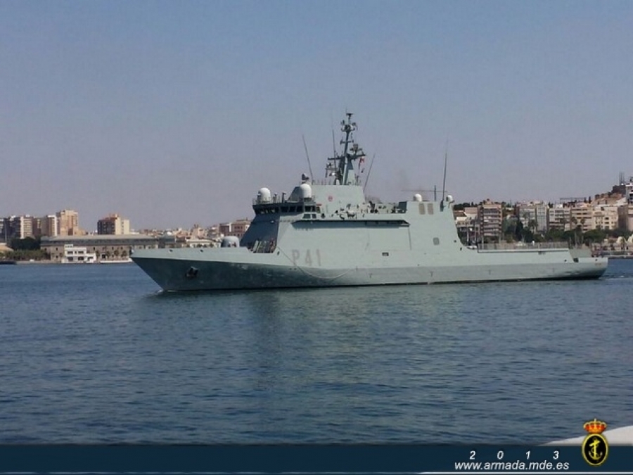 Buque de Acción Marítima (BAM) "Meteoro" regresa a su base de Las Palmas de Gran Canaria después de su participación en la operación Atalanta. El Buque de Acción Marítima (BAM) "Meteoro"